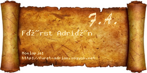 Fürst Adrián névjegykártya